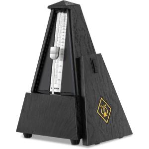 imageDonner Mechanical Metronome for Piano Guitar Drum Violin Saxophone Musician Track Beat and Tempo Loud Sound Steel Movement DPM1 Wood Grain ColorWoodgrainBlack