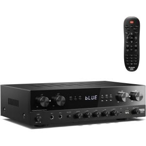 imageDonner Stereo Receivers Home Audio Amplifier Premium 1000W Peak Power 4 Channel Amplifier with Bluetooth 50 USB FM 2 Micin Echo RCA OpticalCoaxial Input for Home Karaoke Theater Speakers1000W