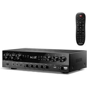 imageDonner Stereo Receivers Premium 1000W Peak Power 6 Channel Audio Amplifier with Bluetooth 53 USB FM 2 Micin Echo RCA OpticalCoaxial Input for Home Karaoke Theater Speakers MAMP6