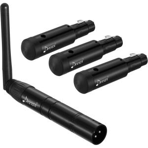 imageDonner Wireless DMX Controller with 3 Receiver Builtin Battery ampamp 1 Transmitter DMX512 Wireless Rechargeable Transmitter ampamp Light Dome ampamp Receiver DJ 24G Stage Lighting Control 4PCSBlack