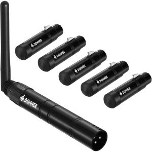 imageDonner Wireless DMX DMX512 Dfi DJ 24G DMX Wireless 3 Receivers with Tricolor LED Indicators ampamp 1 Transmitter LED Lighting Control for LED Stage Disco Party Bar Lighting 4pcsBlack