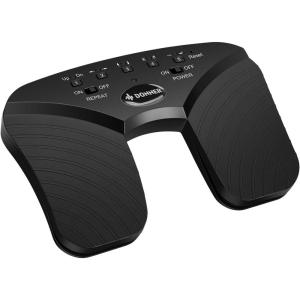 imageDonner Wireless Page Turner Pedal Rechargeable Music Page Turner foot pedal for Tablets Phone Black