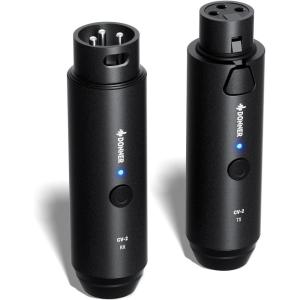 imageDonner Wireless XLR Microphone Transmitter Receiver 24GHz Plugon Wireless Mic Adapter with 24bit192kHz HighResolution for Dynamic Microphones Audio Mixer PA System Camera CV2