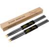 imageDonner 5A Drum Sticks Maple Wood Drumsticks 2 Pair with Carrying BagBlackBlack
