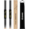 imageDonner 5A Drum Sticks Maple Wood Drumsticks 2 Pair with Carrying BagBlackBlack
