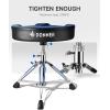 imageDonner Heavy Duty Drum Throne Motorcycle Style Drum Stool Widened Drum Chair with Velvet Surface Height Adjustable Padded Seat Double Braced Blue