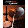 imageDonner Mute Cymbal Set with 12inch Cymbals and Cymbals Stand for Electric Drum Kit More Stable Iron Metal Bracket Signal Cable Rack Clamp for Electric Drum Set For DED200400 500 Expansion