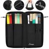 imageDonner Drumsticks Bag Holder Thickened Large Capacity Drum Sticks Bag Hangable Portable for Drumsticks Brushes Mallets Up to 12 Pairs Black98 x 84 x 16