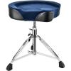 imageDonner Heavy Duty Drum Throne Motorcycle Style Drum Stool Widened Drum Chair with Velvet Surface Height Adjustable Padded Seat Double Braced Blue