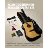 imageDonner Black Acoustic Guitar for Beginners Adult Teens Starter Kits  Full Size 41 SteelString Acustica Guitarra Bundle Set with Free Online Lesson Gig Bag Strap Tuner Cutaway DAG1CBNatural