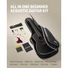 imageDonner Black Acoustic Guitar for Beginners Adult Teens Starter Kits  Full Size 41 SteelString Acustica Guitarra Bundle Set with Free Online Lesson Gig Bag Strap Tuner Cutaway DAG1CBBlack