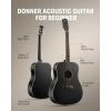 imageDonner Black Acoustic Guitar for Beginners Adult Teens Starter Kits  Full Size 41 SteelString Acustica Guitarra Bundle Set with Free Online Lesson Gig Bag Strap Tuner Cutaway DAG1CBBlack