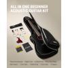 imageDonner Black Acoustic Guitar for Beginners Adult Teens Starter Kits  Full Size 41 SteelString Acustica Guitarra Bundle Set with Free Online Lesson Gig Bag Strap Tuner Cutaway DAG1CBBlack