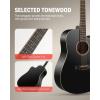 imageDonner Black Acoustic Guitar for Beginners Adult Teens Starter Kits  Full Size 41 SteelString Acustica Guitarra Bundle Set with Free Online Lesson Gig Bag Strap Tuner Cutaway DAG1CBBlack