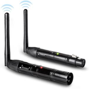 imageDonner 2PCS DMX512 DMX Dfi DJ 24G Wireless 1 Receiver with Light Domeampamp 1 Transmitter Stage Lighting Control BlackBlack