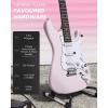 imageDONNER DST80 Electric Guitar 39 Beginner Electric Guitar Kit with Amp Classic SSS Pickup Complete with Gig Bag Tuner Capo Strap Picks and Free Online LessonsShell Pink