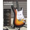 imageDONNER DST80 Electric Guitar 39 Beginner Electric Guitar Kit with Amp Classic SSS Pickup Complete with Gig Bag Tuner Capo Strap Picks and Free Online LessonsSunburst