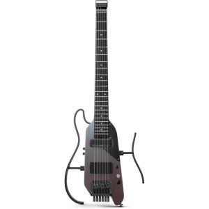 imageDonner HUSH X PRO Electric Guitar Kit  Smart Travel Guitar with Dozens of Preset Combinations 7 Tone Sim Options Metallic WhiteMidnight Glow