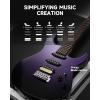imageDonner DMT66 39 Inch Full Size Electric Guitar for Beginner Starter Electric Guitar Kit with Bag BlackPurplish Black
