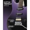 imageDonner DMT66 39 Inch Full Size Electric Guitar for Beginner Starter Electric Guitar Kit with Bag BlackPurplish Black