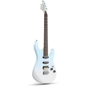 imageDonner DMT66 39 Inch Full Size Electric Guitar for Beginner Starter Electric Guitar Kit with Bag BlackGradient Blue