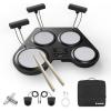 imageDonner Beat Go Electronic Drum Set Portable Electric Drum Kit with Training Lessons for Beginners Compact Table Drum with Drumstick and Backpack 180 Voices 30 Demo Songs 15 Drum Kits