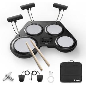 imageDonner Beat Go Electronic Drum Set Portable Electric Drum Kit with Training Lessons for Beginners Compact Table Drum with Drumstick and Backpack 180 Voices 30 Demo Songs 15 Drum Kits