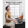 imageDonner DDP200 Pro Digital Piano 88 Key Graded Weighted Keyboard with 24 IPS Screen Cover Record Wireless Connection 100 Sounds 256 Polyphony Full Size Weighted Piano Keyboard BlackBlack