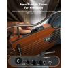 imageDonner HUSHI EVO2 Acoustic Electric Travel Guitar  Portable Headless Quiet Practice Guitar UltraLight Mahogany Body with Builtin Tuner Detachable Stands amp Headphone Jack  SunburstNatural