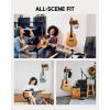 imageDonner Guitar Wall Mount Shelf with 3 Hooks and Pick Holder Wood Guitar Hanger Rack for Acoustic Electric Bass Ukulele Banjo Violin