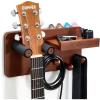 imageDonner Guitar Wall Mount Shelf with 3 Hooks and Pick Holder Wood Guitar Hanger Rack for Acoustic Electric Bass Ukulele Banjo Violin