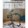 imageDonner DED70SE Electric Drum Set Electronic Drums with 4 Quiet Silicone Pads 9 Cymbals 150 Sounds and 15 Kits USB MIDI TypeC Charging Port Throne Headphones Sticks Melodics LessonsPolychromatic