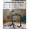 imageDonner DED70SE Electric Drum Set Electronic Drums with 4 Quiet Silicone Pads 9 Cymbals 150 Sounds and 15 Kits USB MIDI TypeC Charging Port Throne Headphones Sticks Melodics LessonsBlack