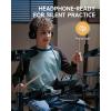 imageDonner DED70SE Electric Drum Set Electronic Drums with 4 Quiet Silicone Pads 9 Cymbals 150 Sounds and 15 Kits USB MIDI TypeC Charging Port Throne Headphones Sticks Melodics LessonsBlack