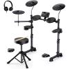 imageDonner DED70SE Electric Drum Set Electronic Drums with 4 Quiet Silicone Pads 9 Cymbals 150 Sounds and 15 Kits USB MIDI TypeC Charging Port Throne Headphones Sticks Melodics LessonsBlack