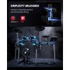 imageDonner BackBeat Electric Drum Set with HighTech 7inch Touchscreen 1126 Sounds and Donner Heavy Duty Drum Throne Widened Motorcycle Style Drum Stool with Blue Velvet Surface