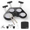 imageDonner Beat Go Electronic Drum Set Bundle with Snare Drum Stand Portable Compact Electric Drum Kit with Drumstick and Backpack for Beginners with Trainning Lessons 180 Voices 30 Demos