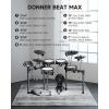 imageDonner Beat Max Electronic Drum Set Electric Drum Kit with 12 Quiet Mesh Drum Pads 14 Cymbals wChoke 100 Kits and 1100 Sounds Sticks USB MIDI DONNER PLAY app 5 Pads 4Cymbals