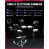 imageDonner DED200Lite Electronic Drum Set with 4 Quiet Mesh Pads 450 Sounds Bundle with 8 Inches Drum Practice Pad Grey