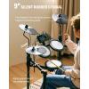 imageDonner DED70 NEW Electric Drum Set for Beginner with 150 Sounds 4 Quiet Mesh Pads 9 Cymbals Bundle with Donner Drum Practice Pad 8 Inches Gray