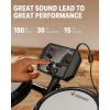 imageDonner DED80 Electronic Drum Set with 4 Quiet Mesh Pads 180 Sounds 2 Pedals Throne Headphones Sticks and Melodics Lessons Bundles with Donner Drum Amplifier 20W Wireless Brown Drum Speaker