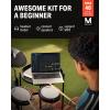 imageDonner DED80 Electronic Drum Set with 4 Quiet Mesh Pads 180 Sounds Bundle with Donner Drum Throne Set Padded Seat Height Adjustable Drum Stools 5A Drumsticks Included Multiple Iterations