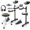 imageDonner DED80 Electronic Drum Set with 4 Quiet Mesh Pads 180 Sounds Bundle with Donner Drum Throne Set Padded Seat Height Adjustable Drum Stools 5A Drumsticks Included Multiple Iterations