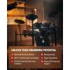 imageDonner Drum Throne Set Padded Seat Height Adjustable 5A Drumsticks Included DED300X Electronic Drum Set Electric DrumKit with 10 Quiet MeshampDrum Pad 12 Crash Cymbals