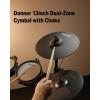 imageDonner Mute Cymbal for Electronic Drum Set 13inch Dual Zone Crash for Electric Drum Kit 2 Zone E Cymbal for Digital Drum CYB13D13inch