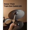 imageDonner Mute Cymbal for Electronic Drum Set 17inch TripleZone CrashRide Cymbal for Electric Drum Kit 3 Zone E Cymbal for Digital Drum CYB17T17inch