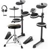 imageDonner Adults Beginners Electronic Drum Set with 180 Sounds Mesh Pad Drums Kit DED80 Gray