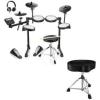 imageDonner DED200 LITE Electronic Drum Kit for Beginner with 450 Sounds Heavy Duty Drum Throne Motorcycle Style Drum Seat with Upgraded Materials