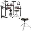 imageDonner DED200 MAX Electronic Drum Set with Industry Standard Mesh Heads Bundle with Donner Drum Throne Set Padded Seat Height Adjustable Drum Stools 5A Drumsticks Included Multiple Iterations