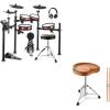 imageDonner DED200 MAX Electronic Drum Set with Industry Standard Mesh Heads and Donner Saddle Drum Throne Height Adjustable Padded Seat Drum Stool for Adults and Kids